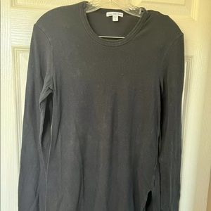 James Perse Black Long Sleeve Knit Top Size 3